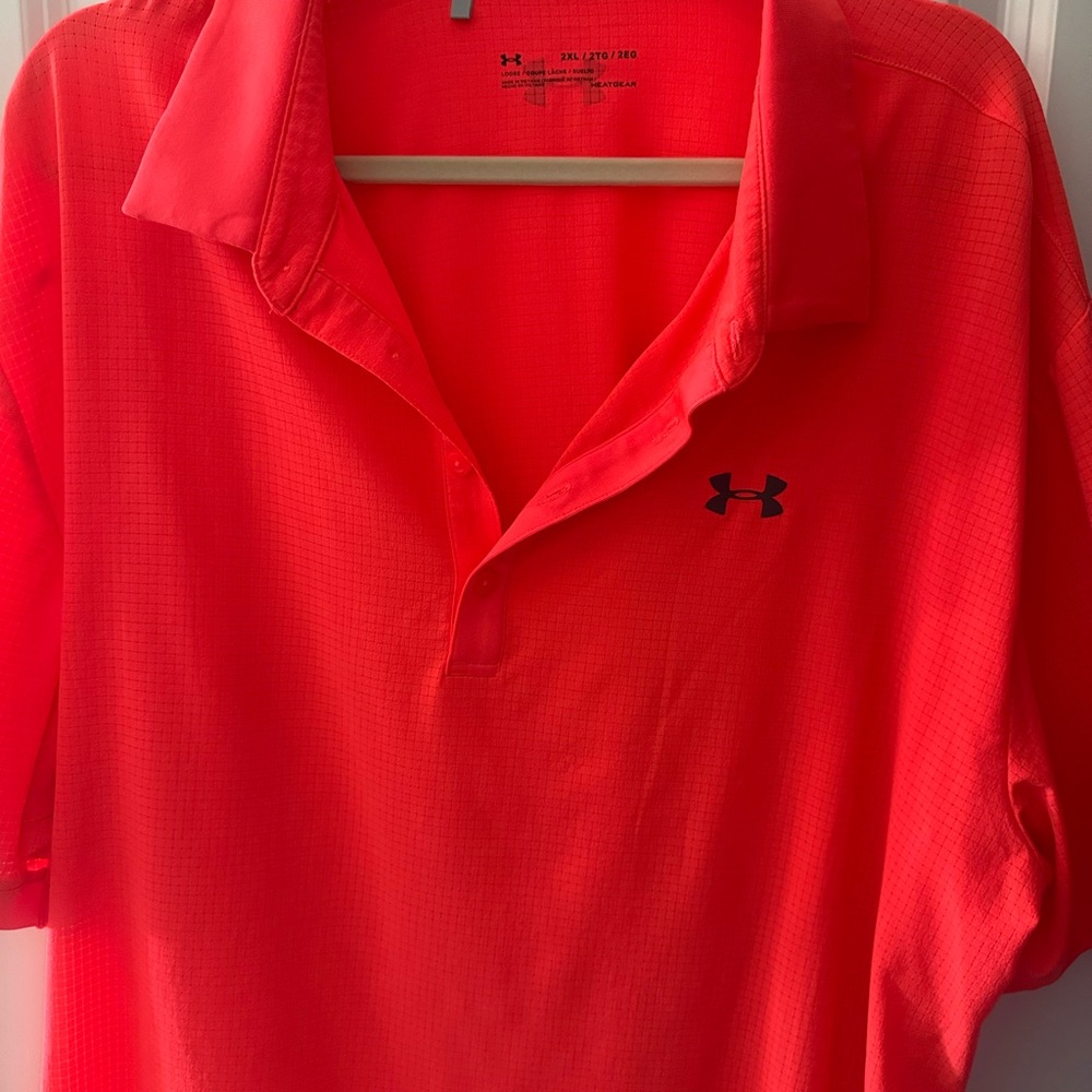 Under Armour Bright Red/Orange Golf Polo XXL